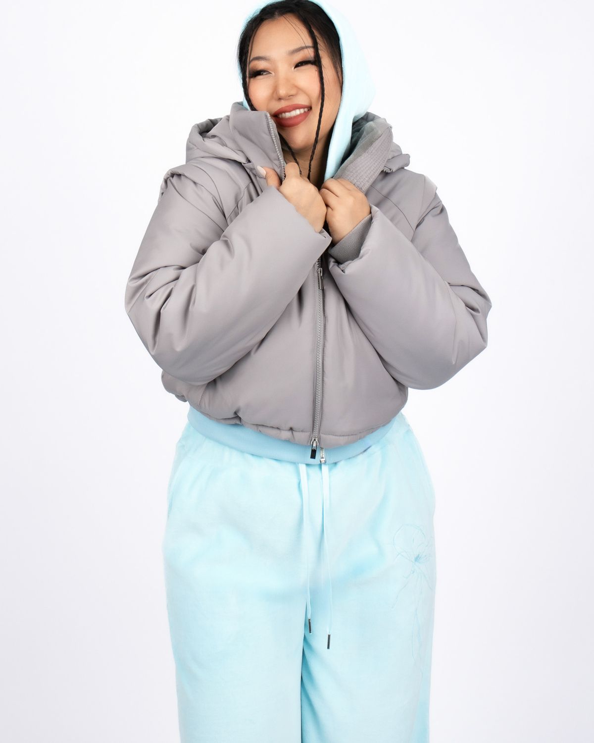 쿨시스(COOLSIS) CS FUR CROP PUFFER JACKET-011 (GRAY)