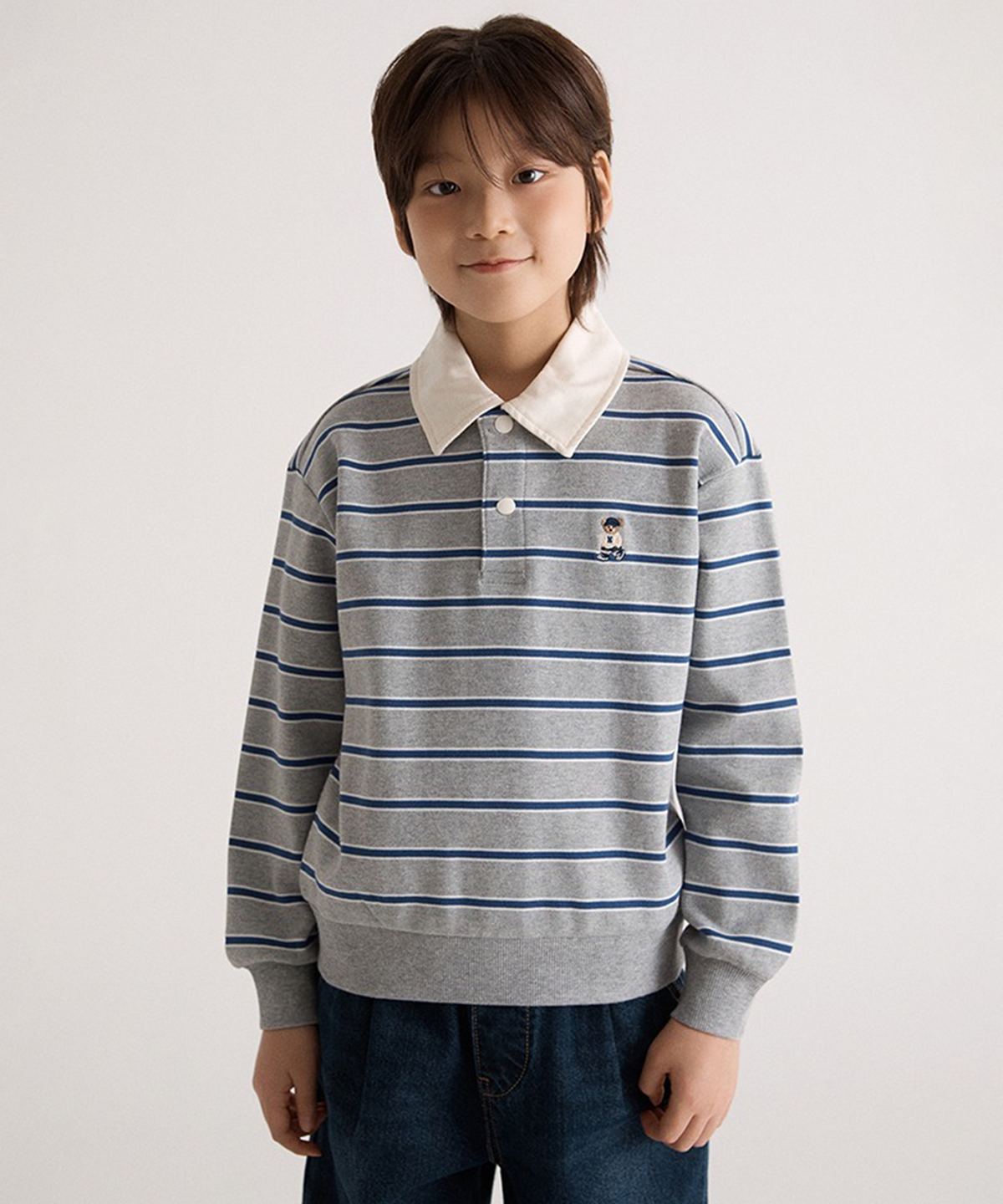 스파오 키즈(SPAO KIDS) [키즈]쿠디 스트라이프 스웨트셔츠_SPMWG23KU1