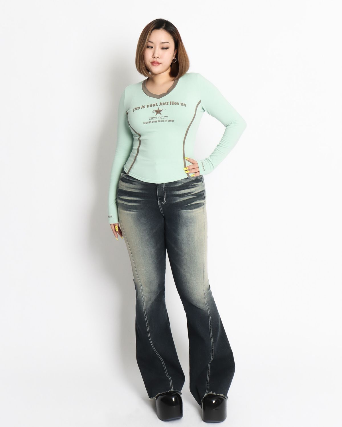 쿨시스(COOLSIS) CS 0222 V NECK TOP-045 (MINT)