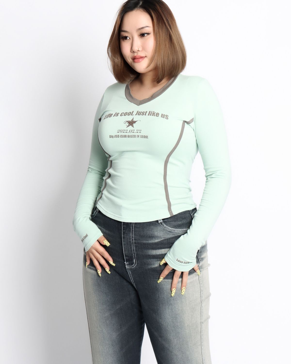 쿨시스(COOLSIS) CS 0222 V NECK TOP-045 (MINT)