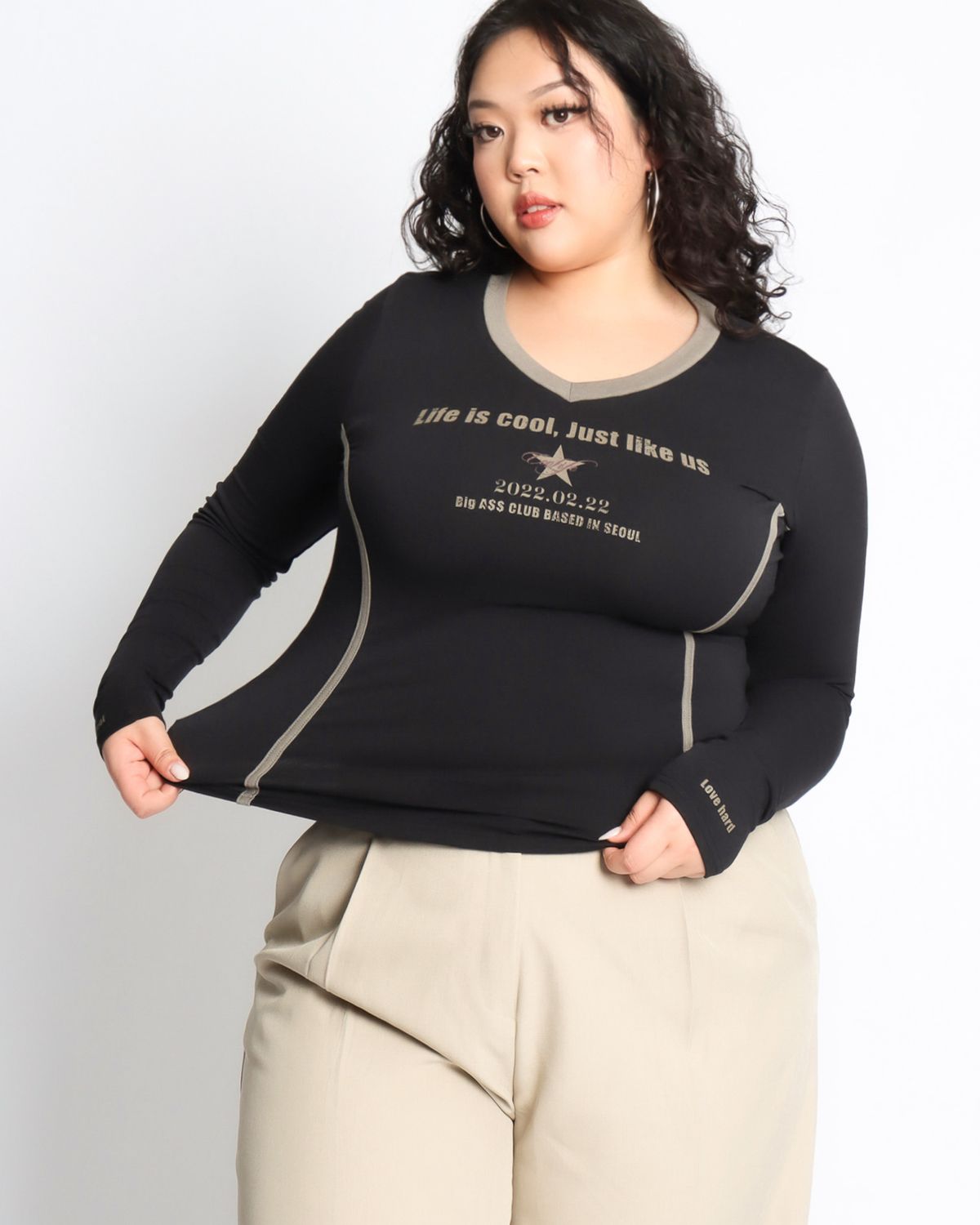 쿨시스(COOLSIS) CS 0222 V NECK TOP-045 (BLACK)