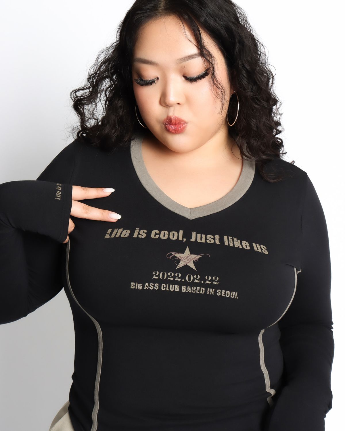 쿨시스(COOLSIS) CS 0222 V NECK TOP-045 (BLACK)