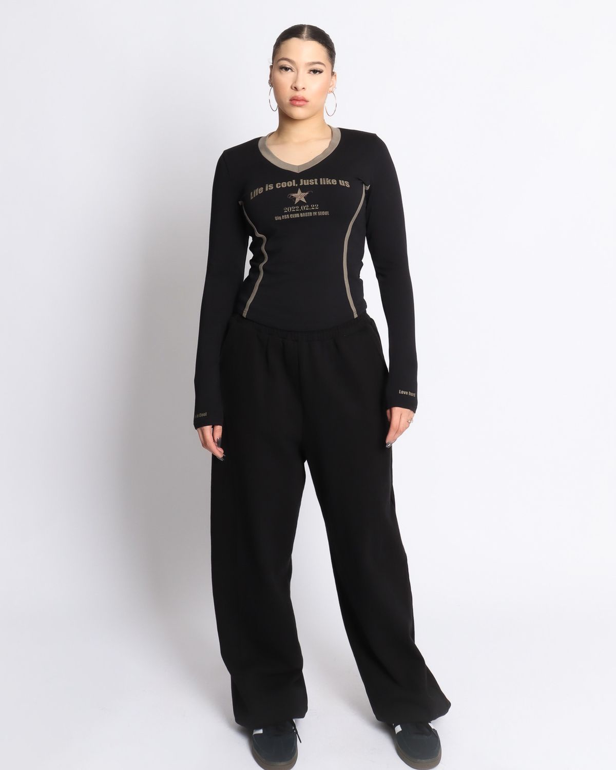 쿨시스(COOLSIS) CS 0222 V NECK TOP-045 (BLACK)