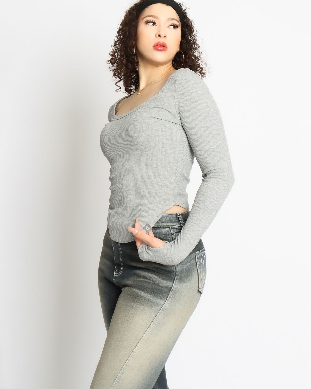 쿨시스(COOLSIS) CS LONG BASIC U TOP-042 (GREY)