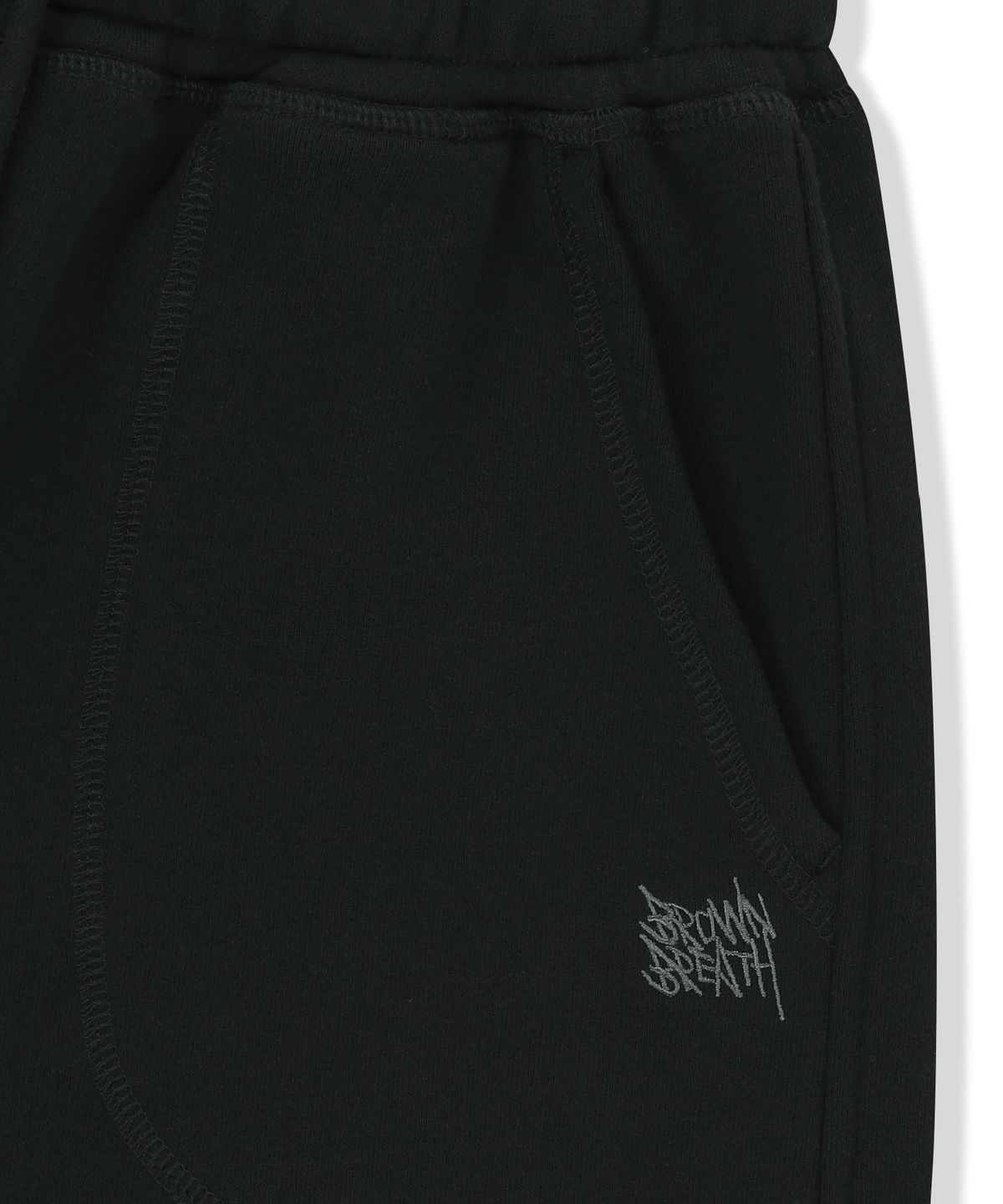 브라운브레스(BROWNBREATH) W TAG SWEAT SHORTS - BLACK