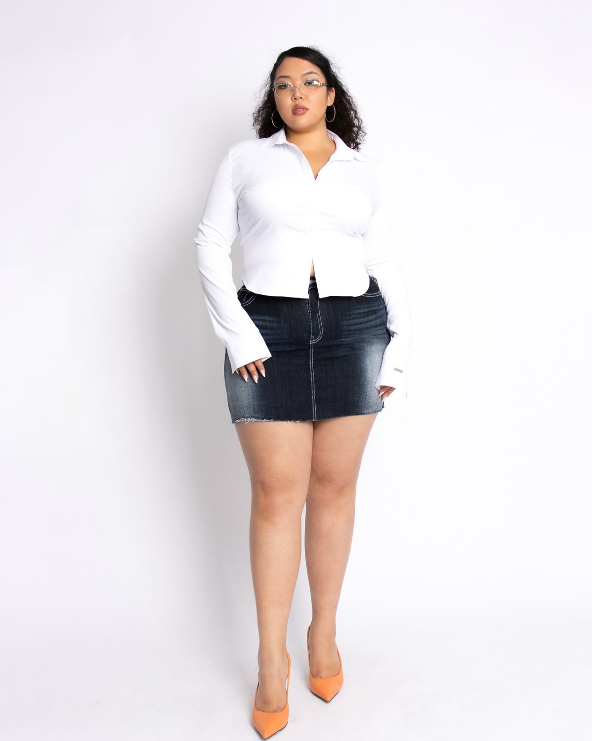 쿨시스(COOLSIS) CS TOP BASIC CROP SHIRTS2-011 (WHITE)