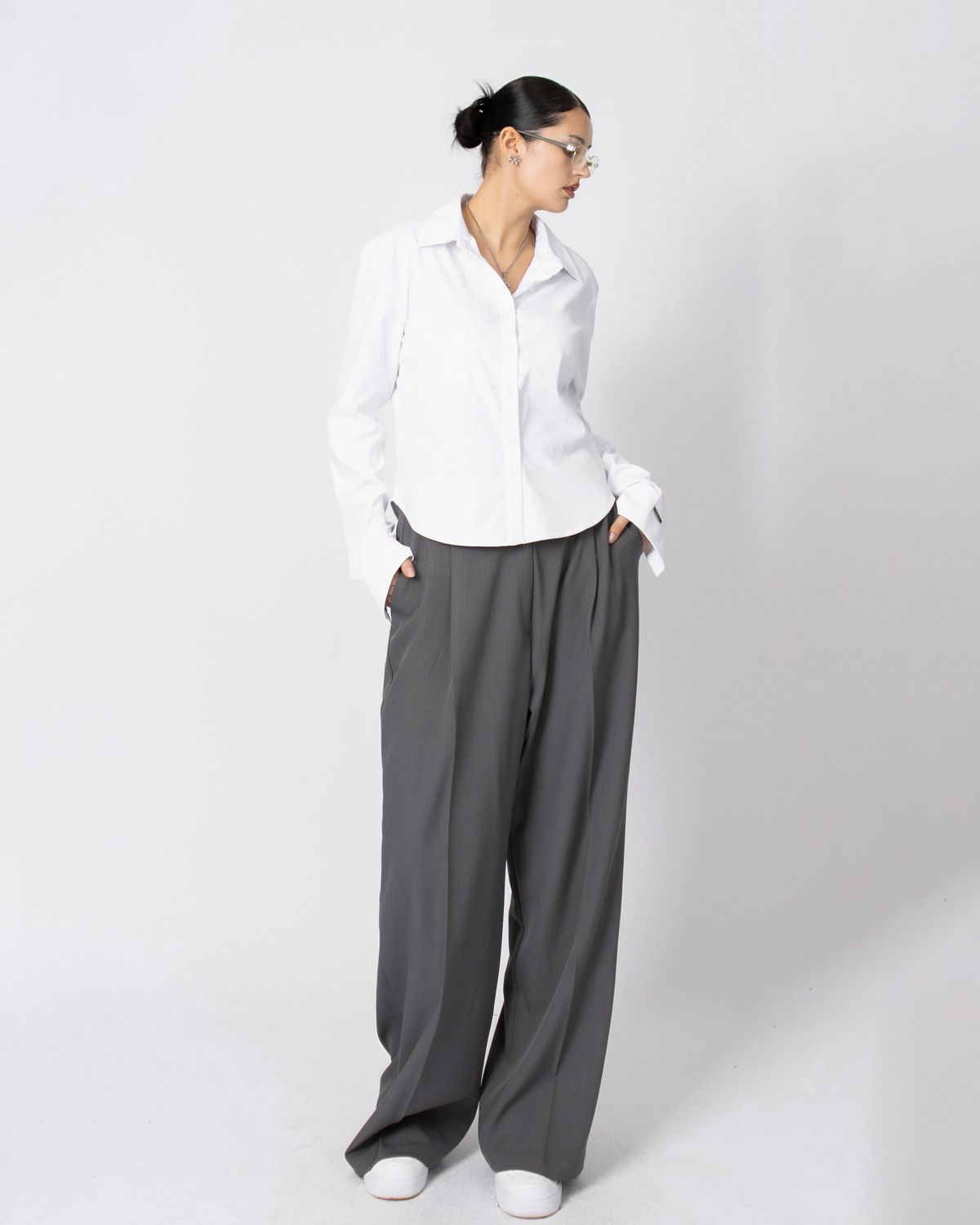 쿨시스(COOLSIS) CS TOP BASIC CROP SHIRTS2-011 (WHITE)