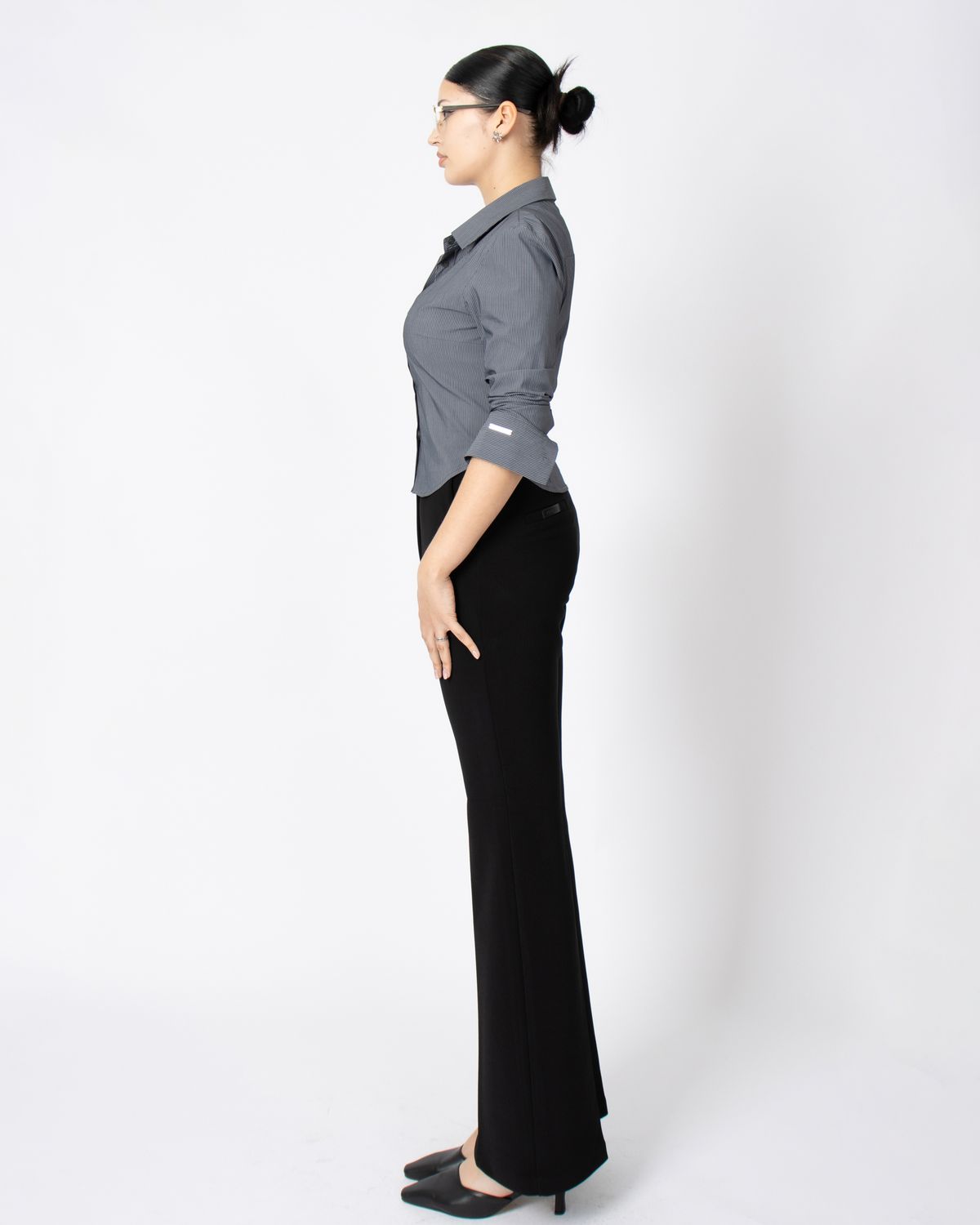 쿨시스(COOLSIS) CS TOP BASIC CROP SHIRTS2-011 (STRIPE)
