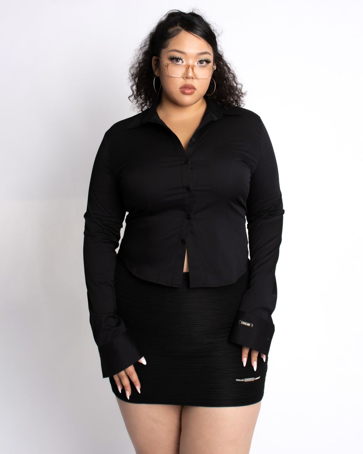쿨시스(COOLSIS) CS TOP BASIC CROP SHIRTS2-011 (BLACK)