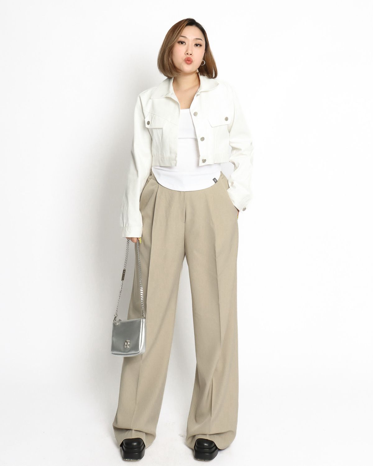 쿨시스(COOLSIS) CS BELT WIDE SLACKS-048 (BEIGE)