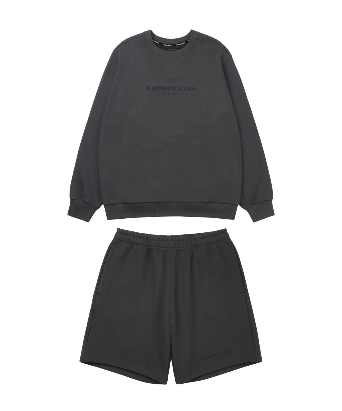 얼스캄에라(EARTH CALM ERA) [SET-UP] 내추럴 데일리 스웨트셔츠 & 스웨트쇼츠_3컬러