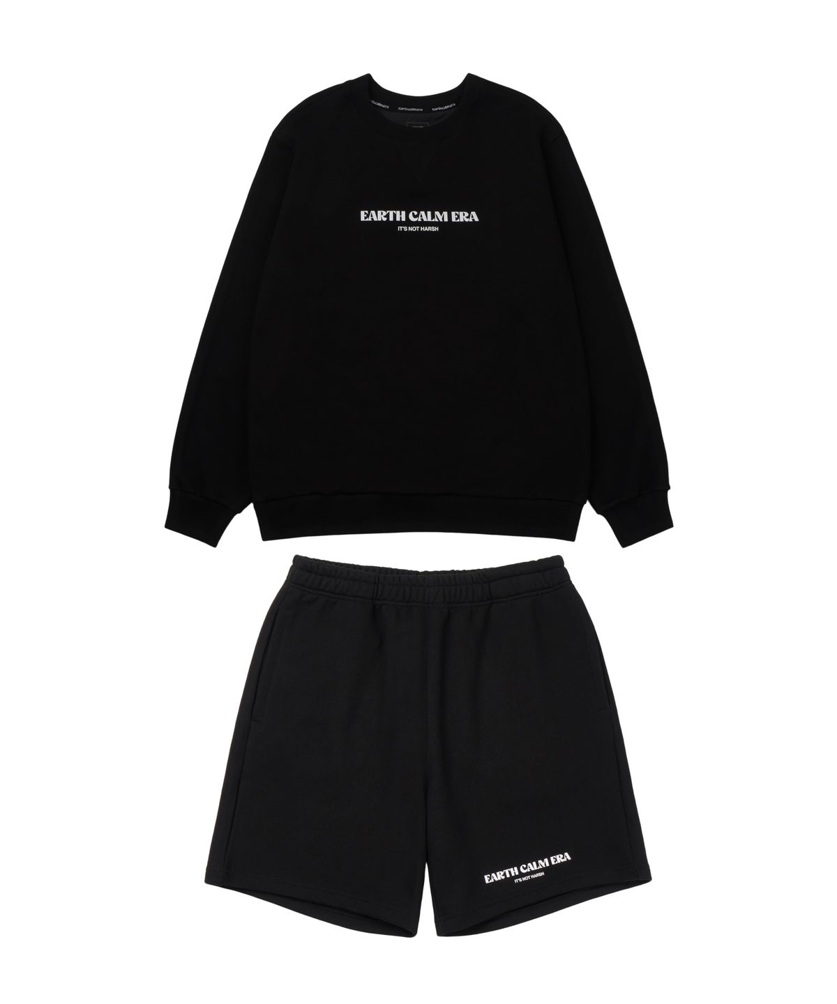 얼스캄에라(EARTH CALM ERA) [SET-UP] 내추럴 데일리 스웨트셔츠 & 스웨트쇼츠_3컬러