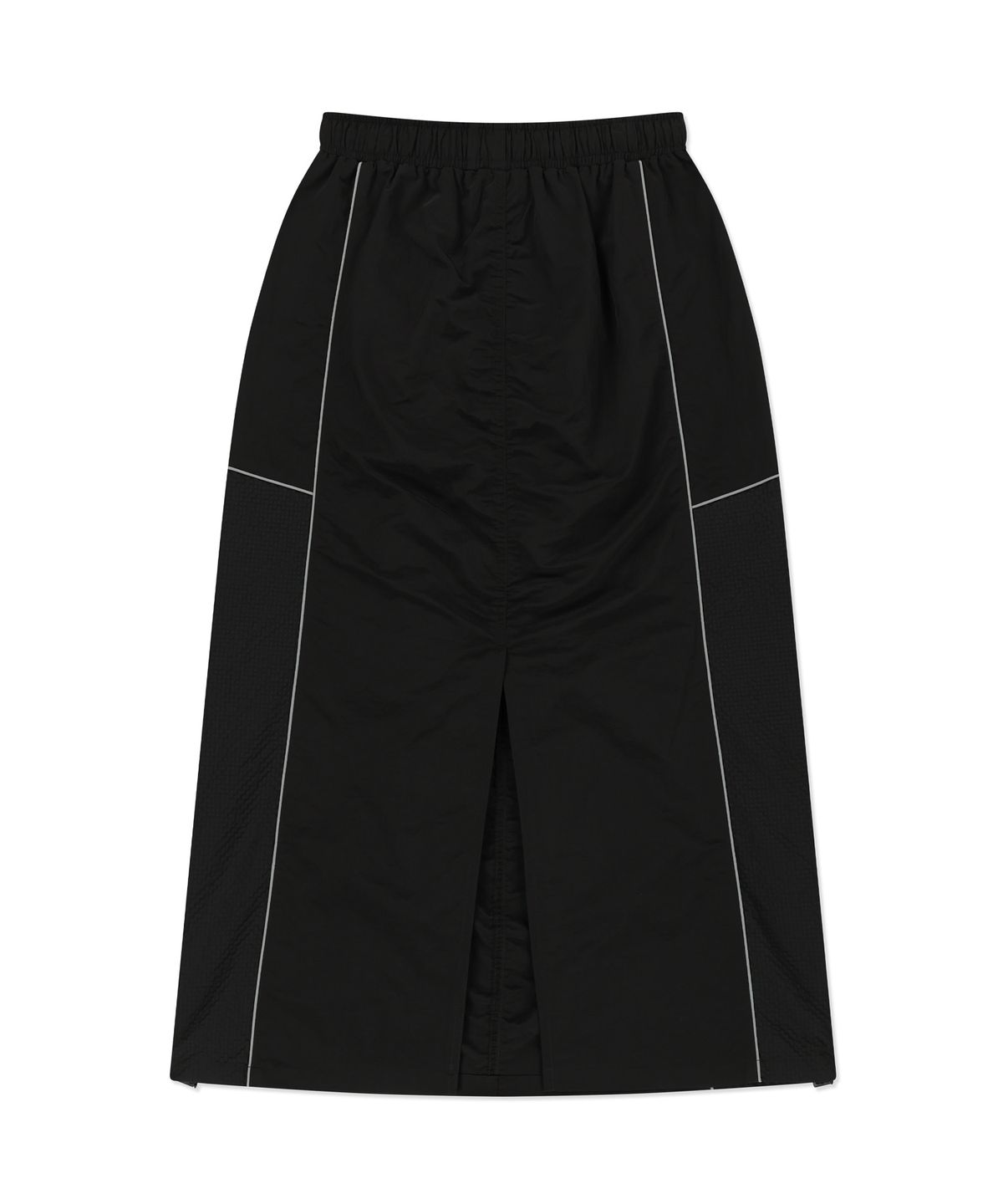 브라운브레스(BROWNBREATH) W TAG SHIRRING PIPING SKIRT - BLACK