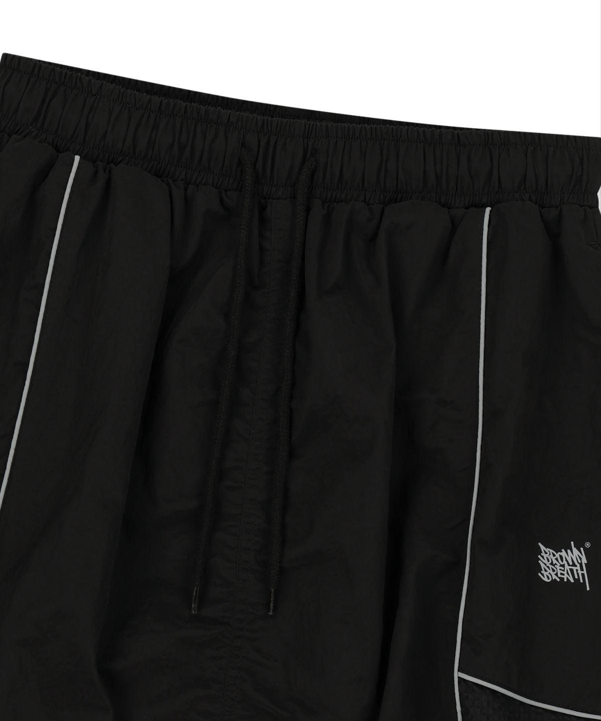 브라운브레스(BROWNBREATH) W TAG SHIRRING PIPING SKIRT - BLACK