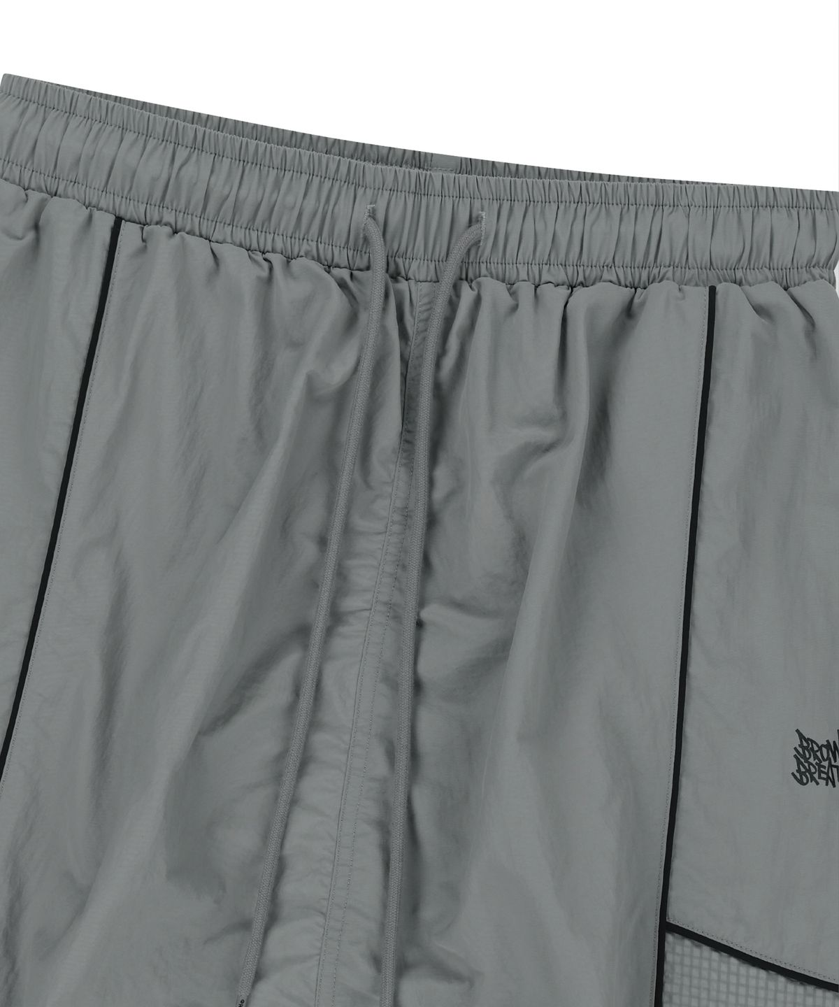 브라운브레스(BROWNBREATH) W TAG SHIRRING PIPING SKIRT - GREY