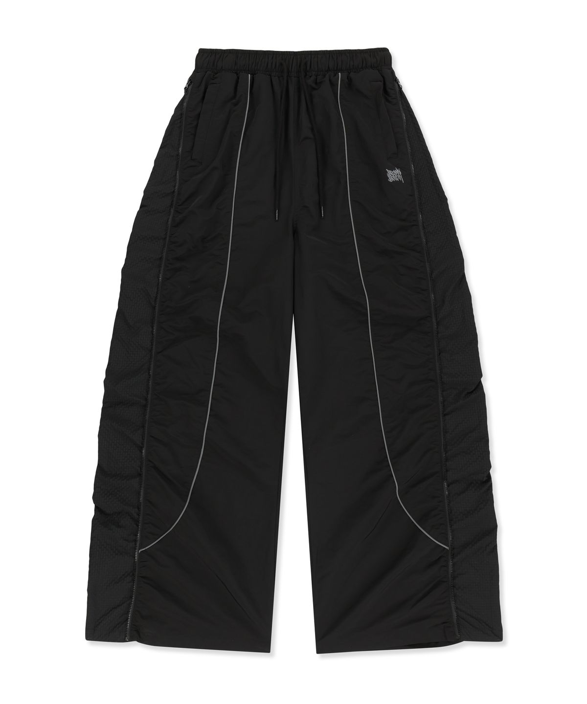 브라운브레스(BROWNBREATH) W SIDE BLOCK PIPING PANTS - BLACK
