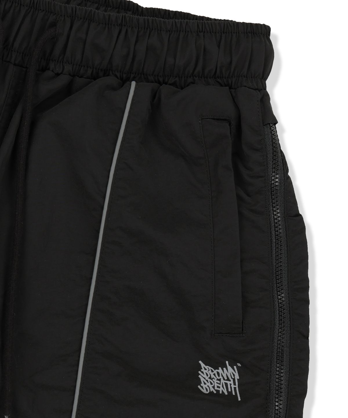 브라운브레스(BROWNBREATH) W SIDE BLOCK PIPING PANTS - BLACK