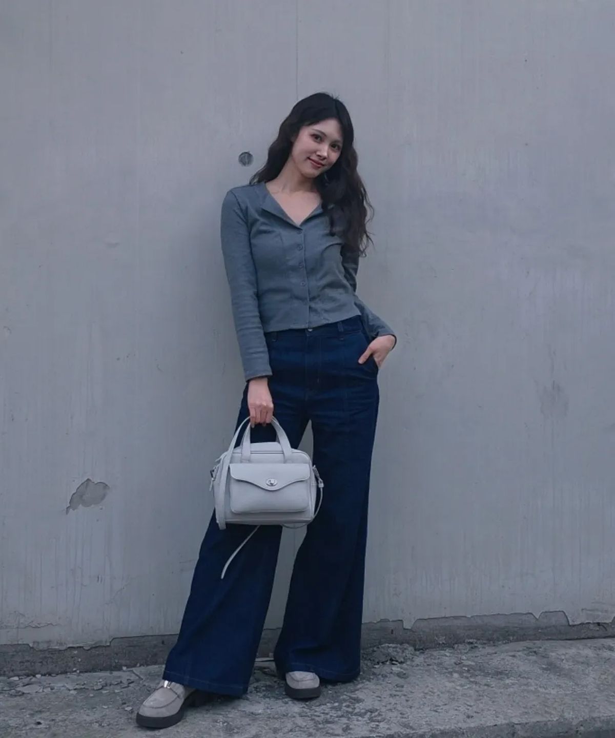 미쏘(MIXXO) 버튼 골지 가디건형 티셔츠_MIWCMG301A