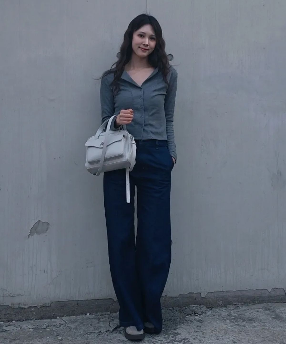 미쏘(MIXXO) 버튼 골지 가디건형 티셔츠_MIWCMG301A