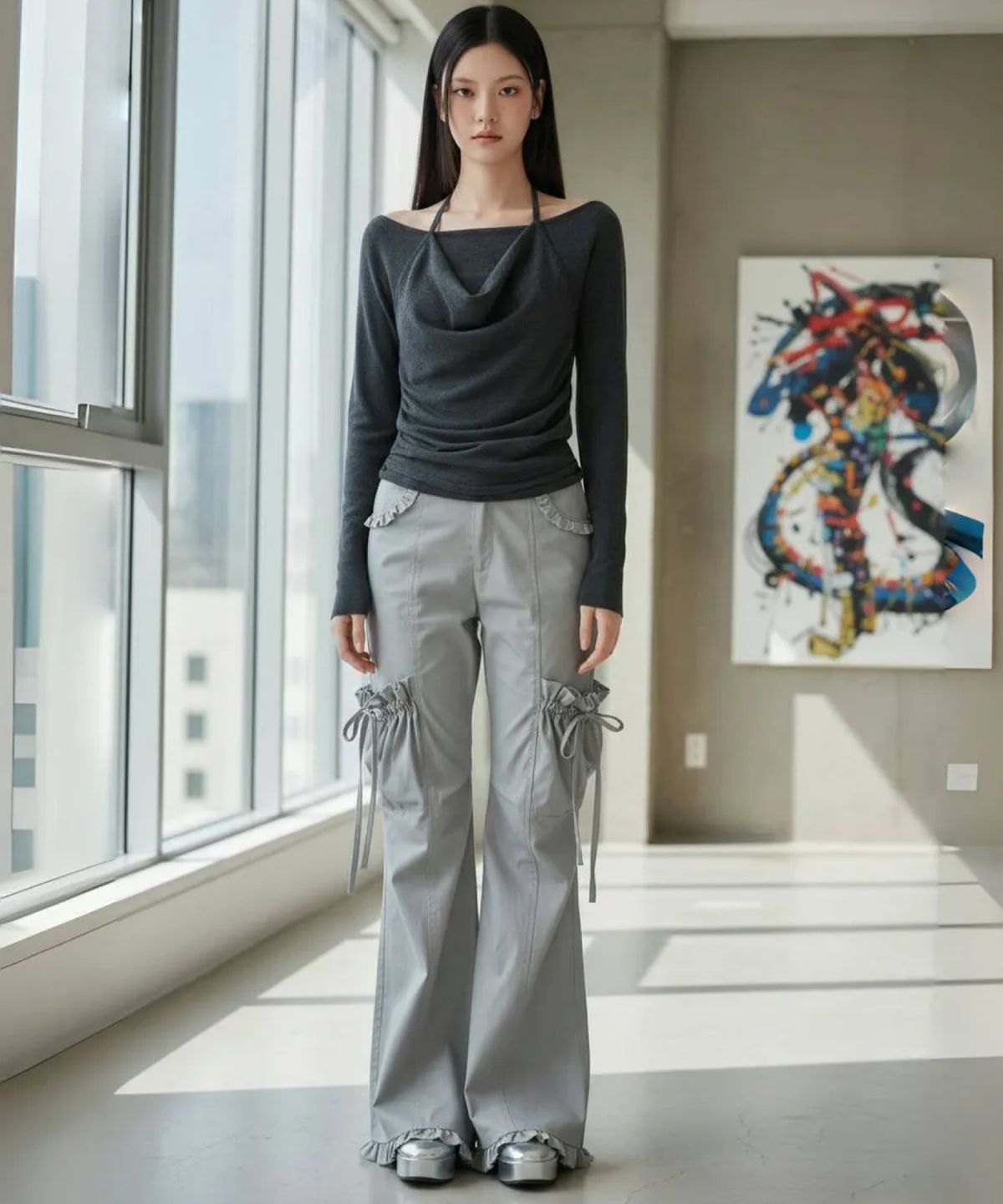 미쏘(MIXXO) 카울넥 레이어드 풀오버_MIWKAG460T