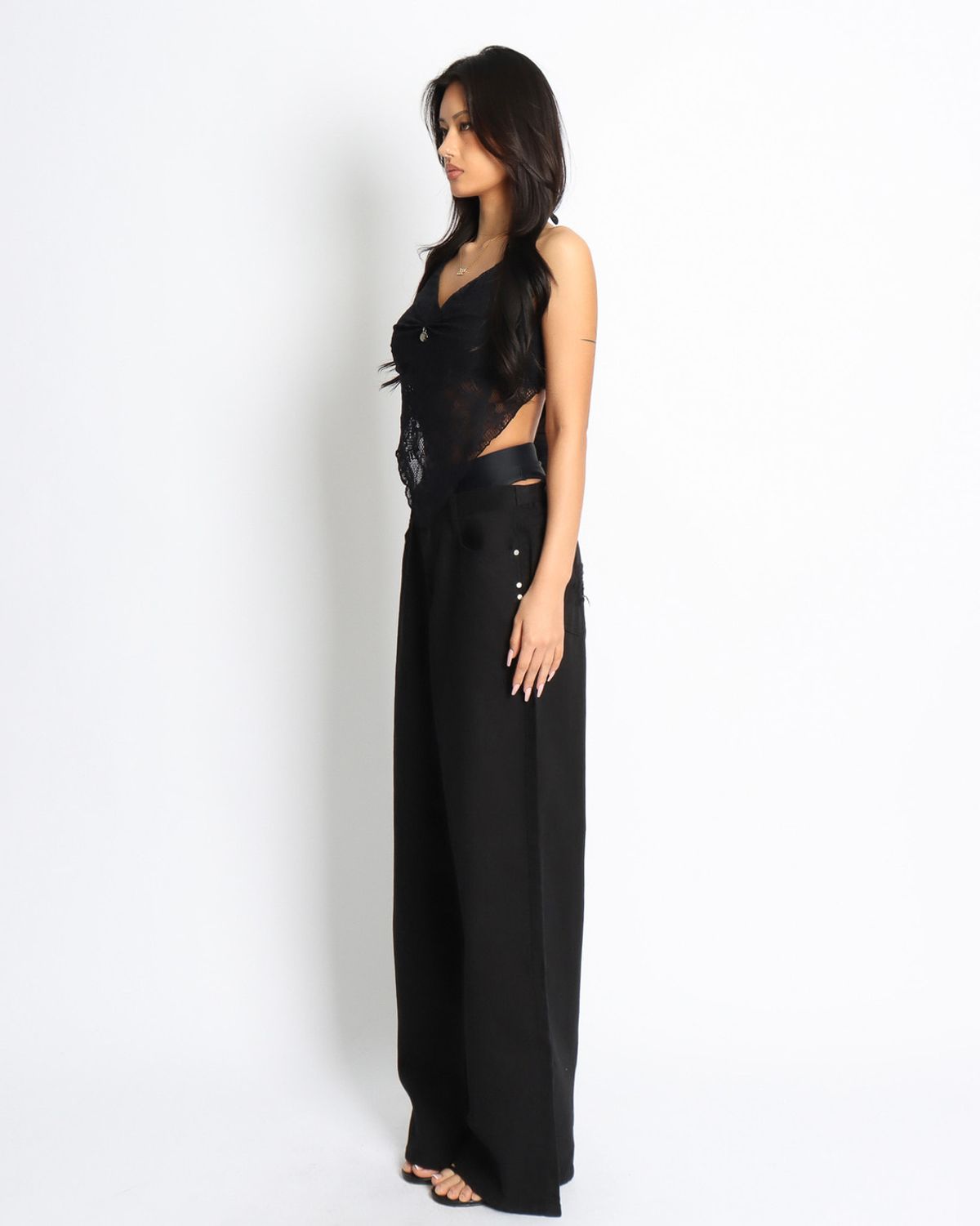 쿨시스(COOLSIS) CS COTTON WIDE JEANS-049 (BLACK)