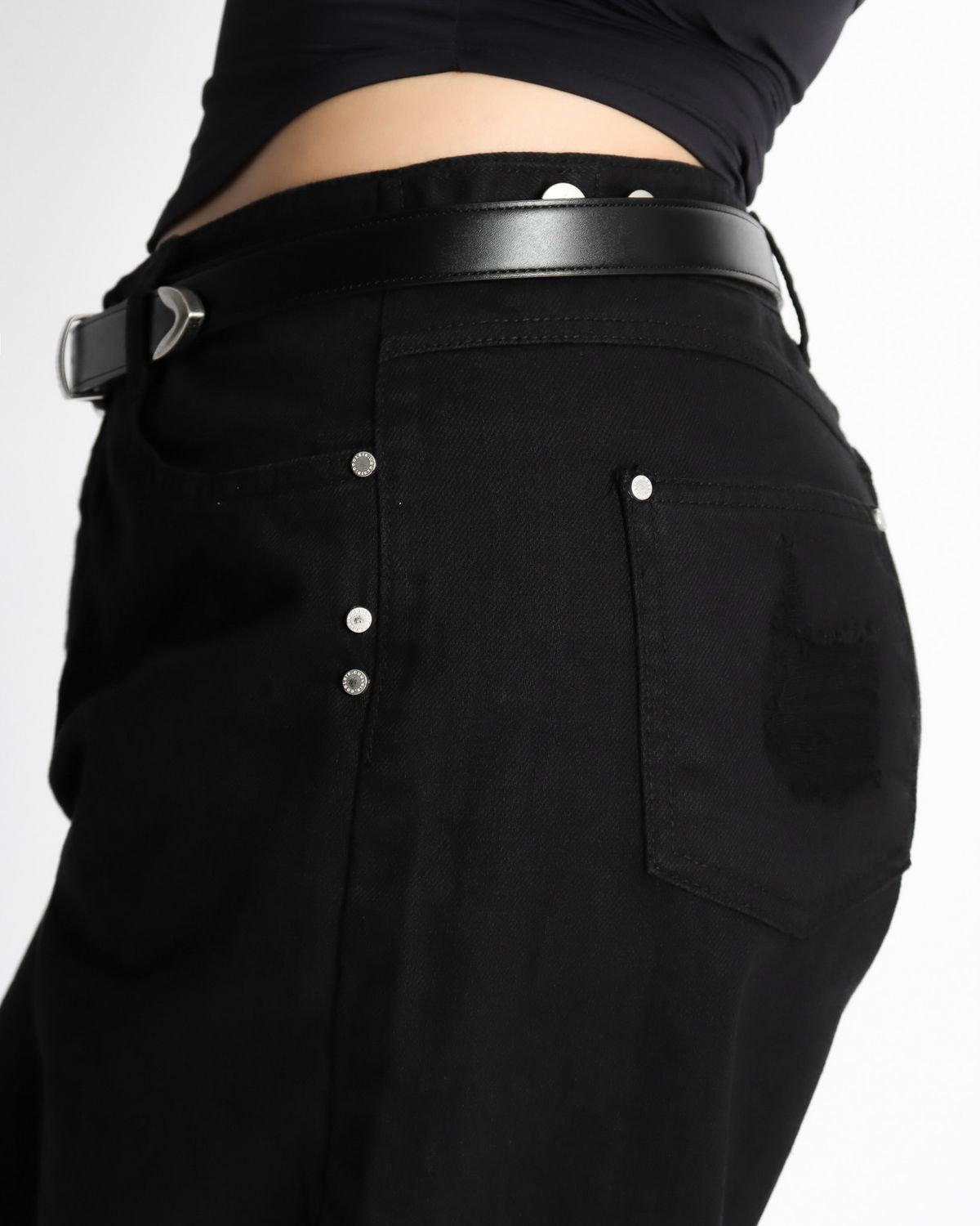 쿨시스(COOLSIS) CS COTTON WIDE JEANS-049 (BLACK)