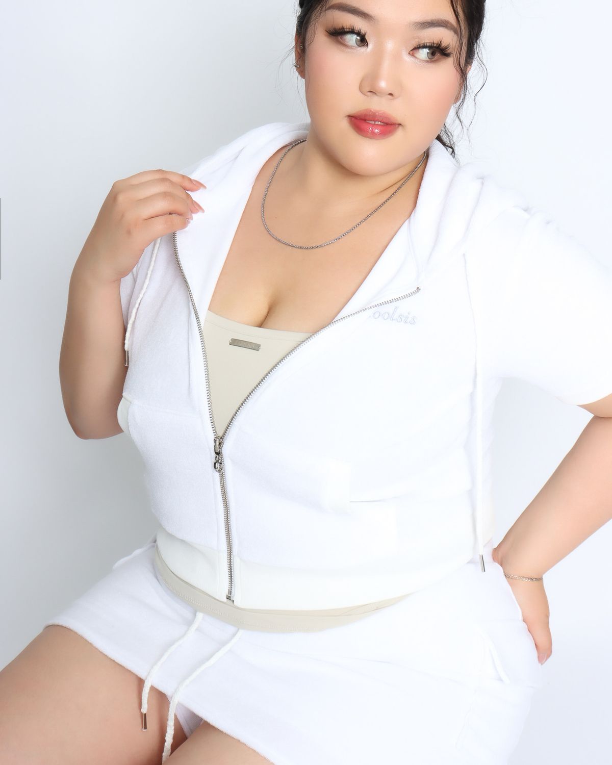 쿨시스(COOLSIS) CS SOFT TERRY HOODIE ZIP-016 (WHITE)