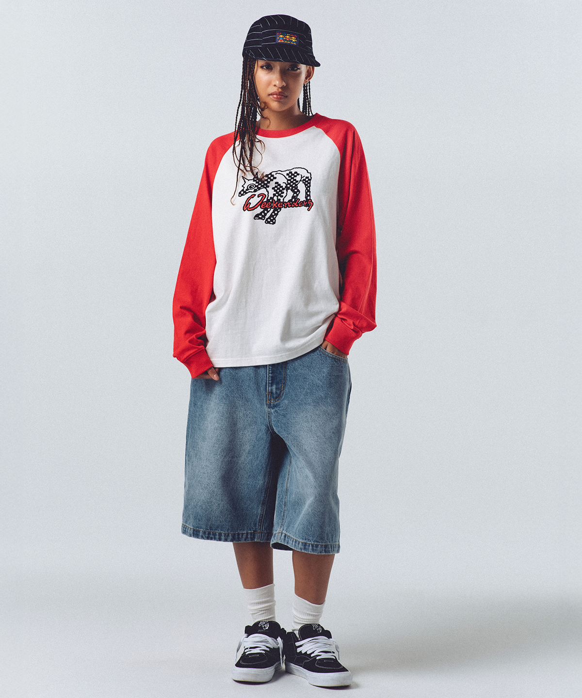 위캔더스(WKNDRS) TRIO DENIM SHORTS (L.DENIM)