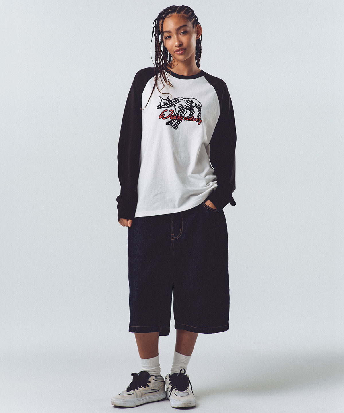 위캔더스(WKNDRS) TRIO DENIM SHORTS (D.BLUE)