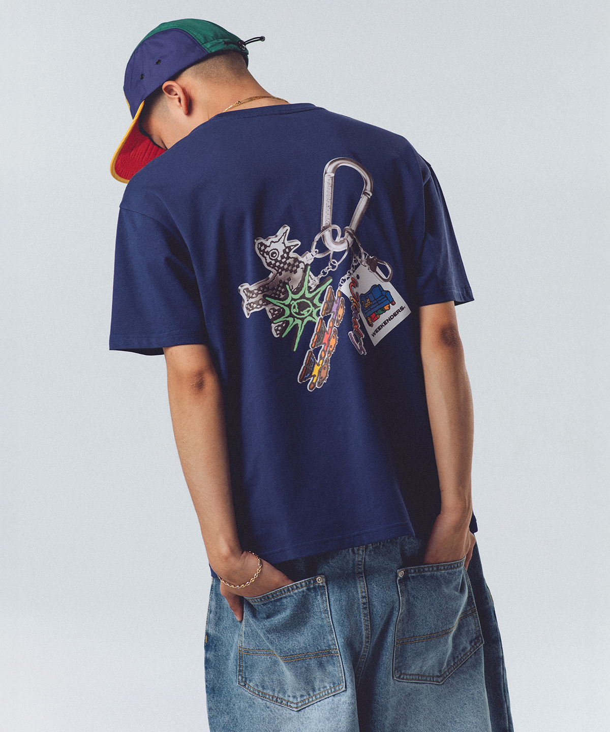 위캔더스(WKNDRS) KEYRING T-SHIRT (NAVY)