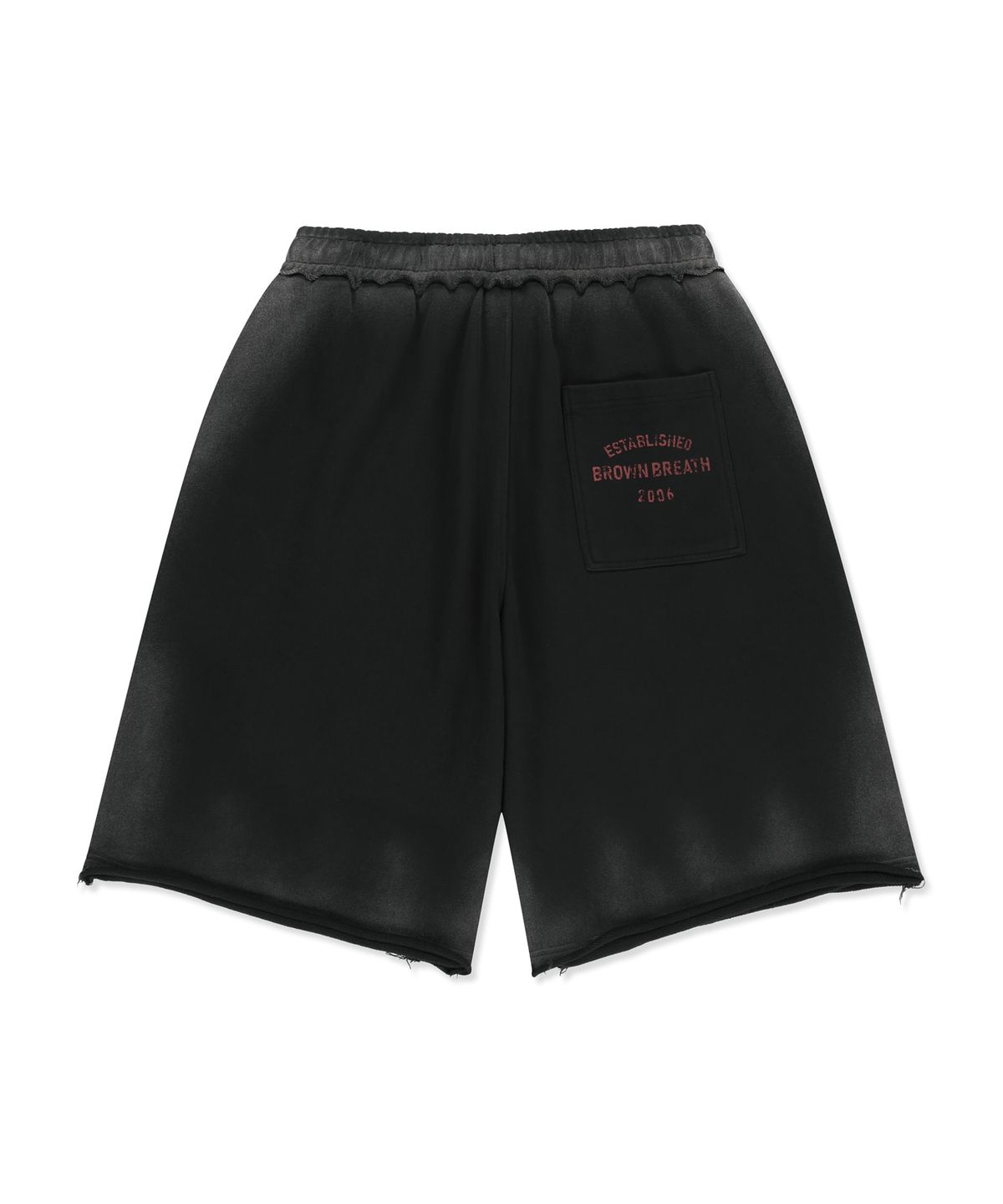 브라운브레스(BROWNBREATH) WASHED SWEAT SHORTS - BLACK