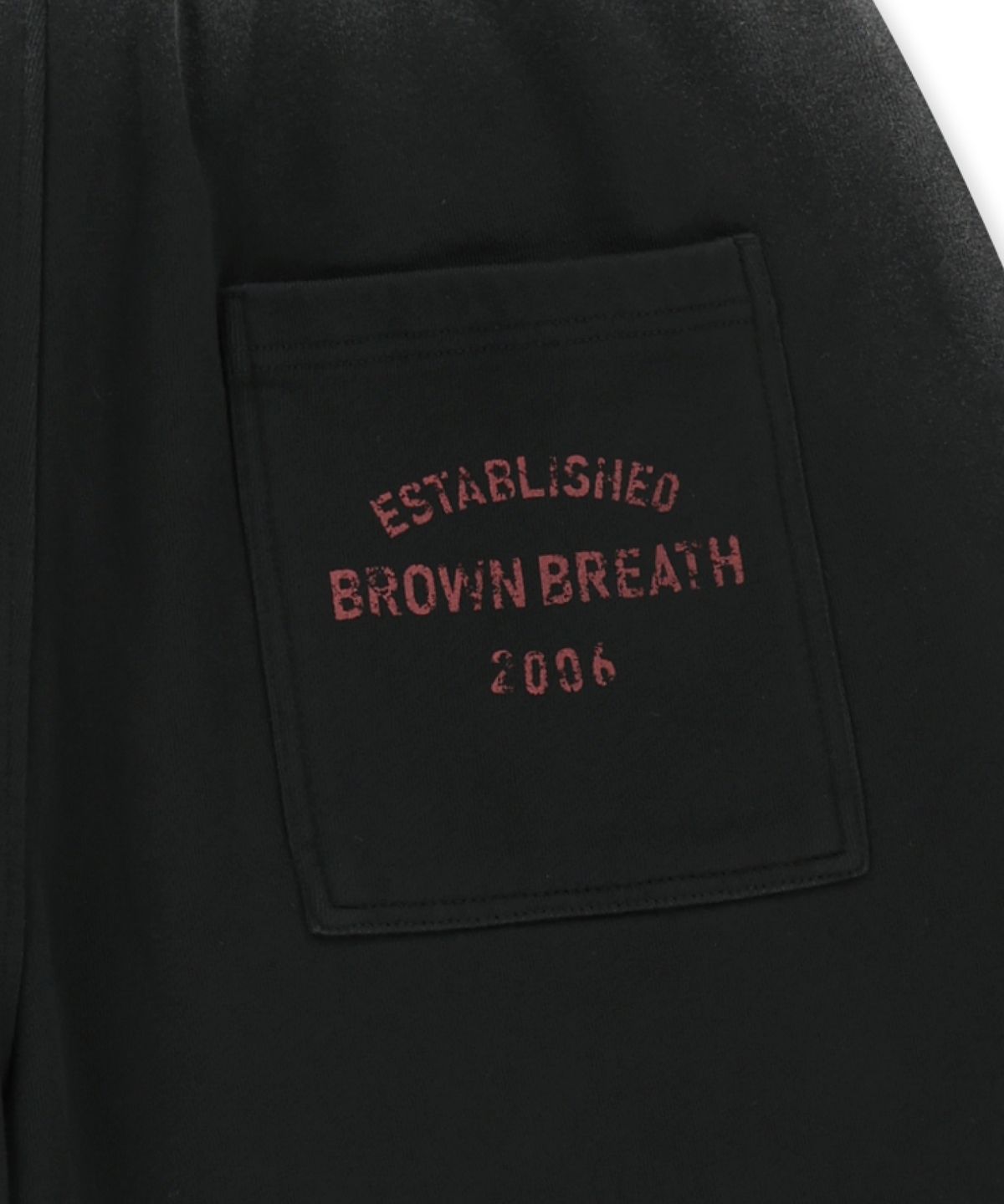 브라운브레스(BROWNBREATH) WASHED SWEAT SHORTS - BLACK