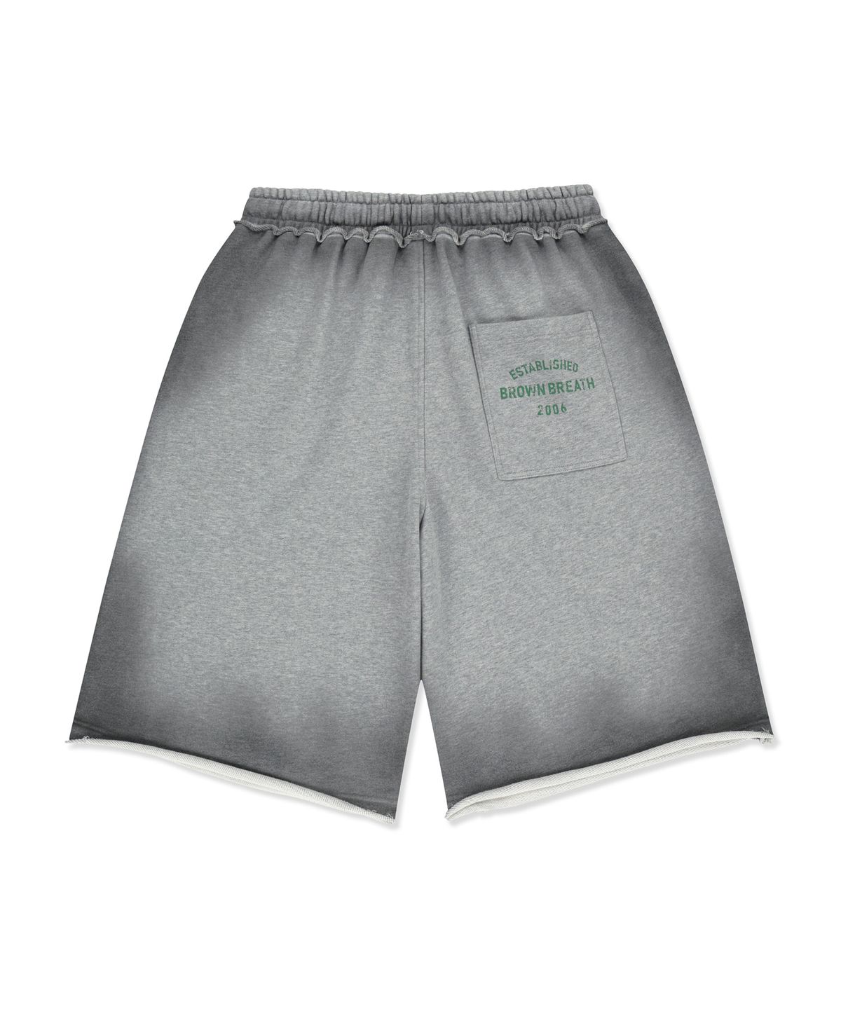 브라운브레스(BROWNBREATH) WASHED SWEAT SHORTS - MELANGE GREY