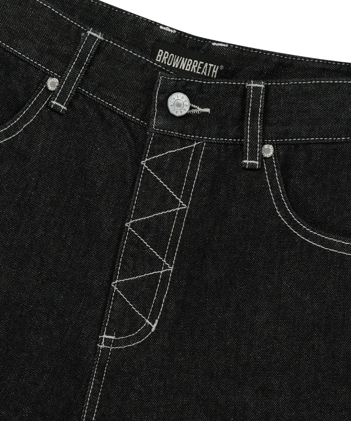 브라운브레스(BROWNBREATH) DENIM BERMUDA PANTS - BLACK