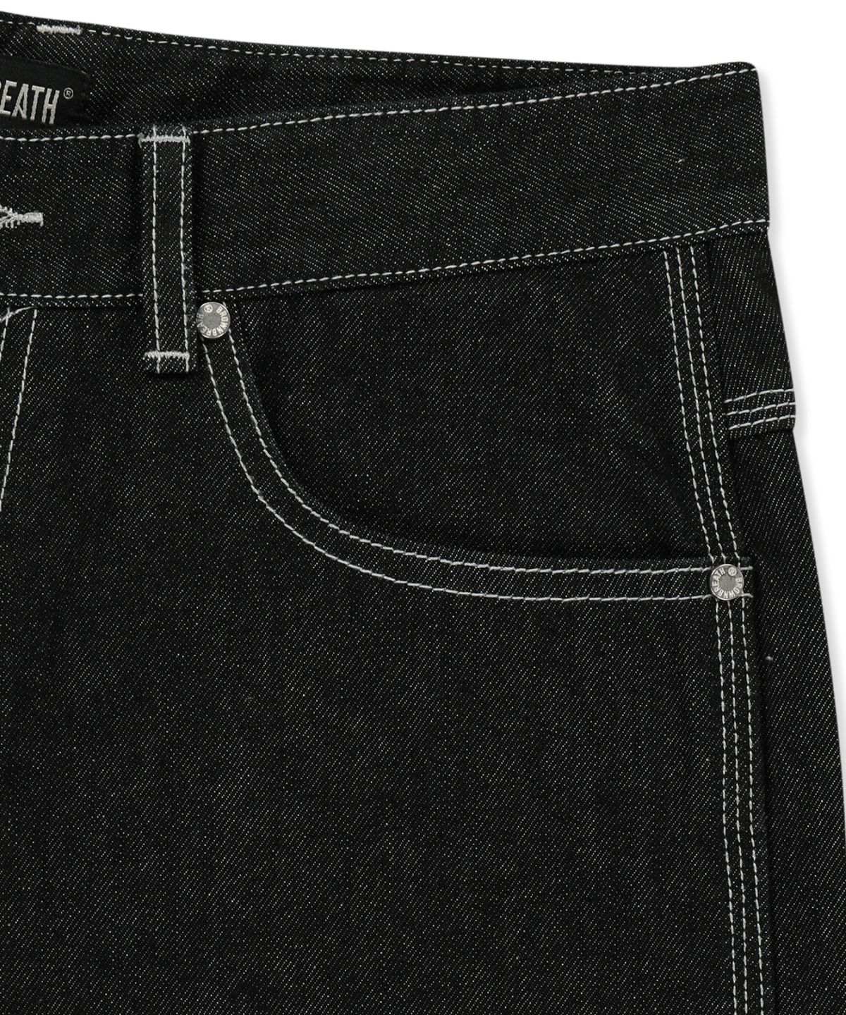 브라운브레스(BROWNBREATH) DENIM BERMUDA PANTS - BLACK