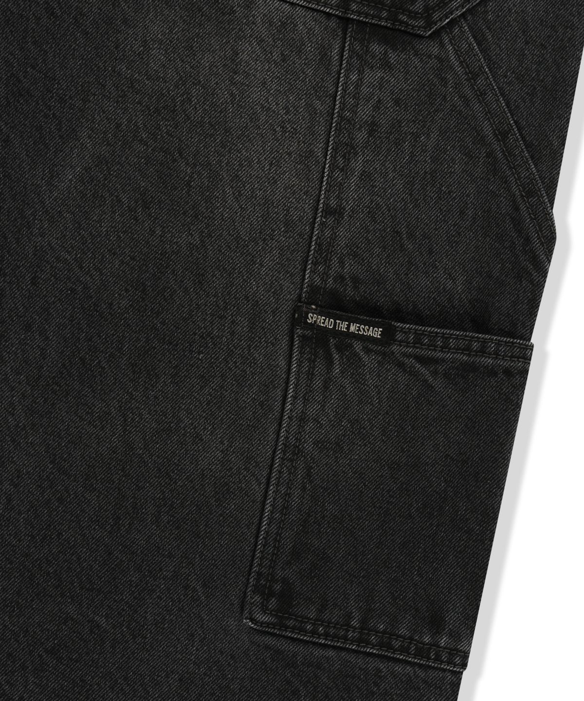 브라운브레스(BROWNBREATH) DOUBLE KNEE DENIM SHORTS - BLACK