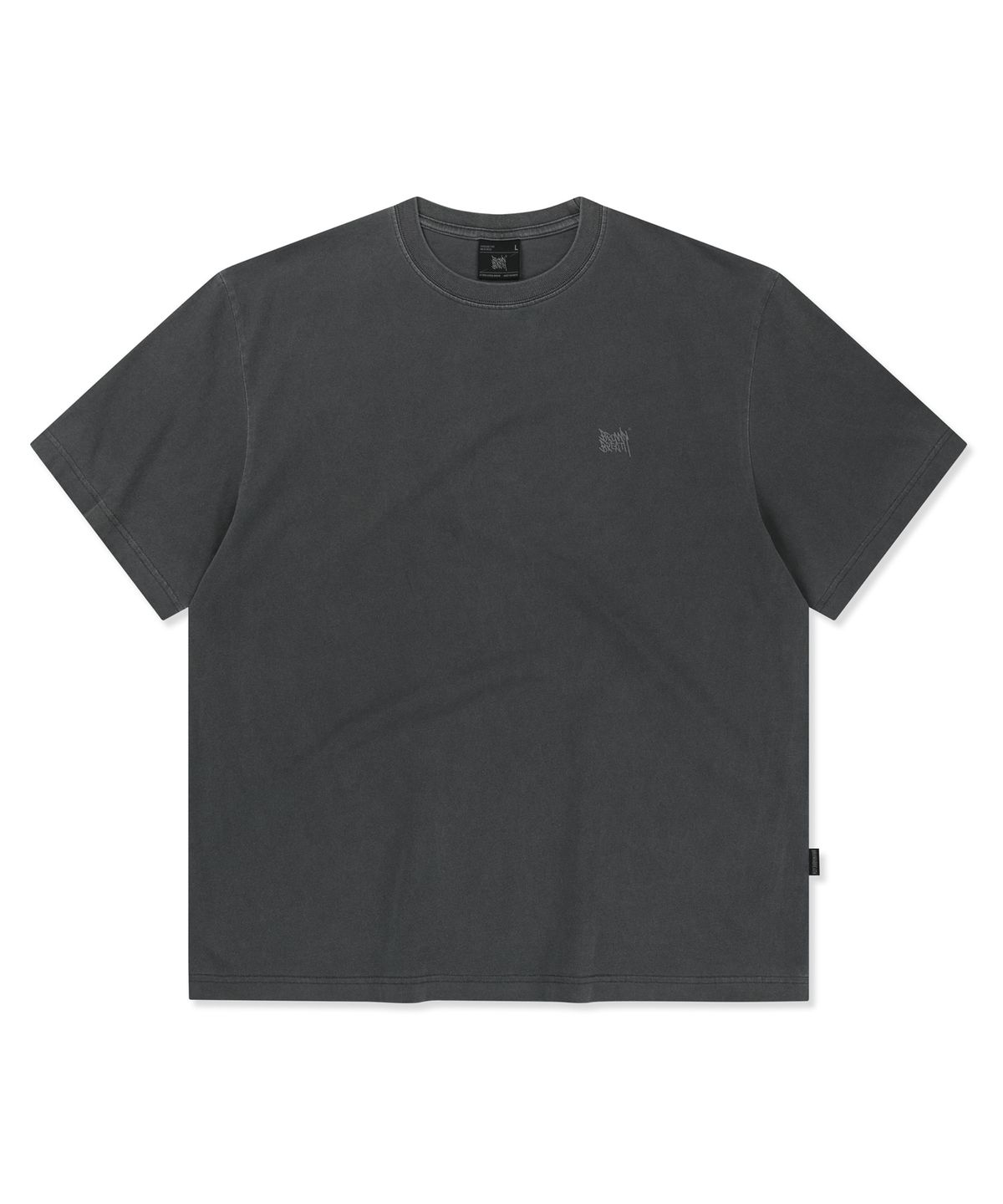브라운브레스(BROWNBREATH) TAG PIGMENT TEE - CHARCOAL