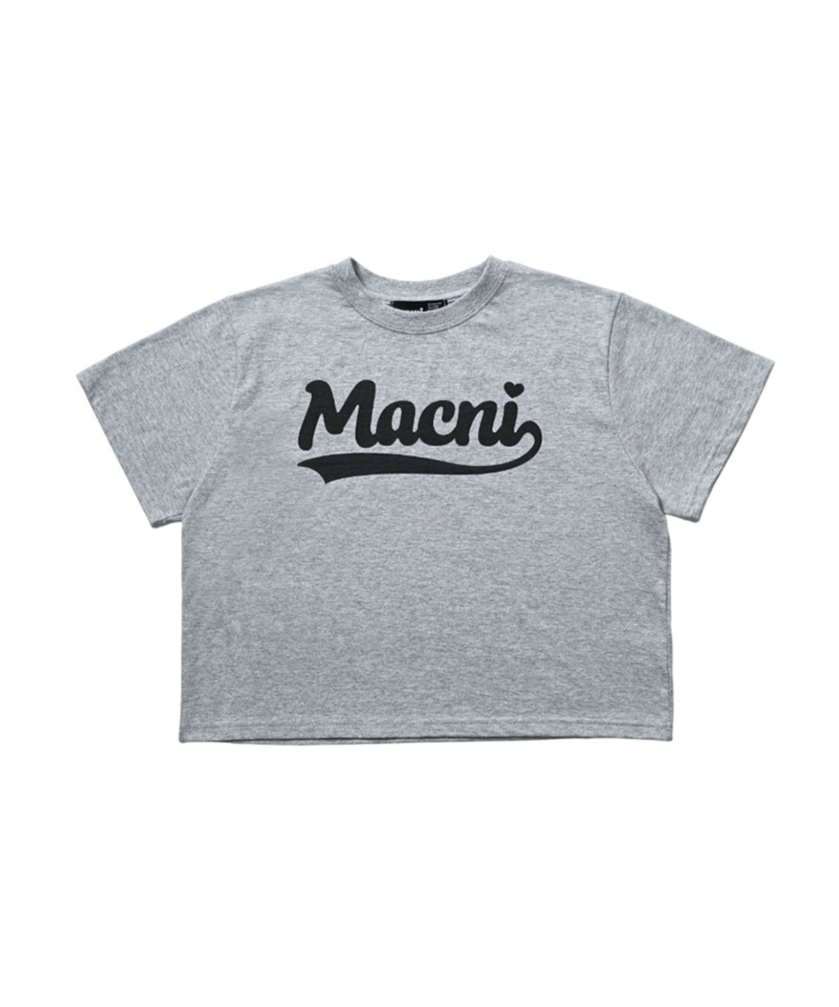 마크니(MACNI) RETRO LOGO CROP T-SHIRT MELANGE