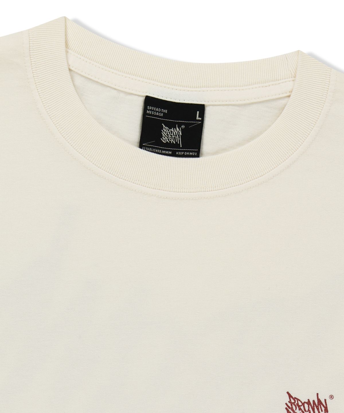 브라운브레스(BROWNBREATH) TAG PIGMENT TEE - CREAM