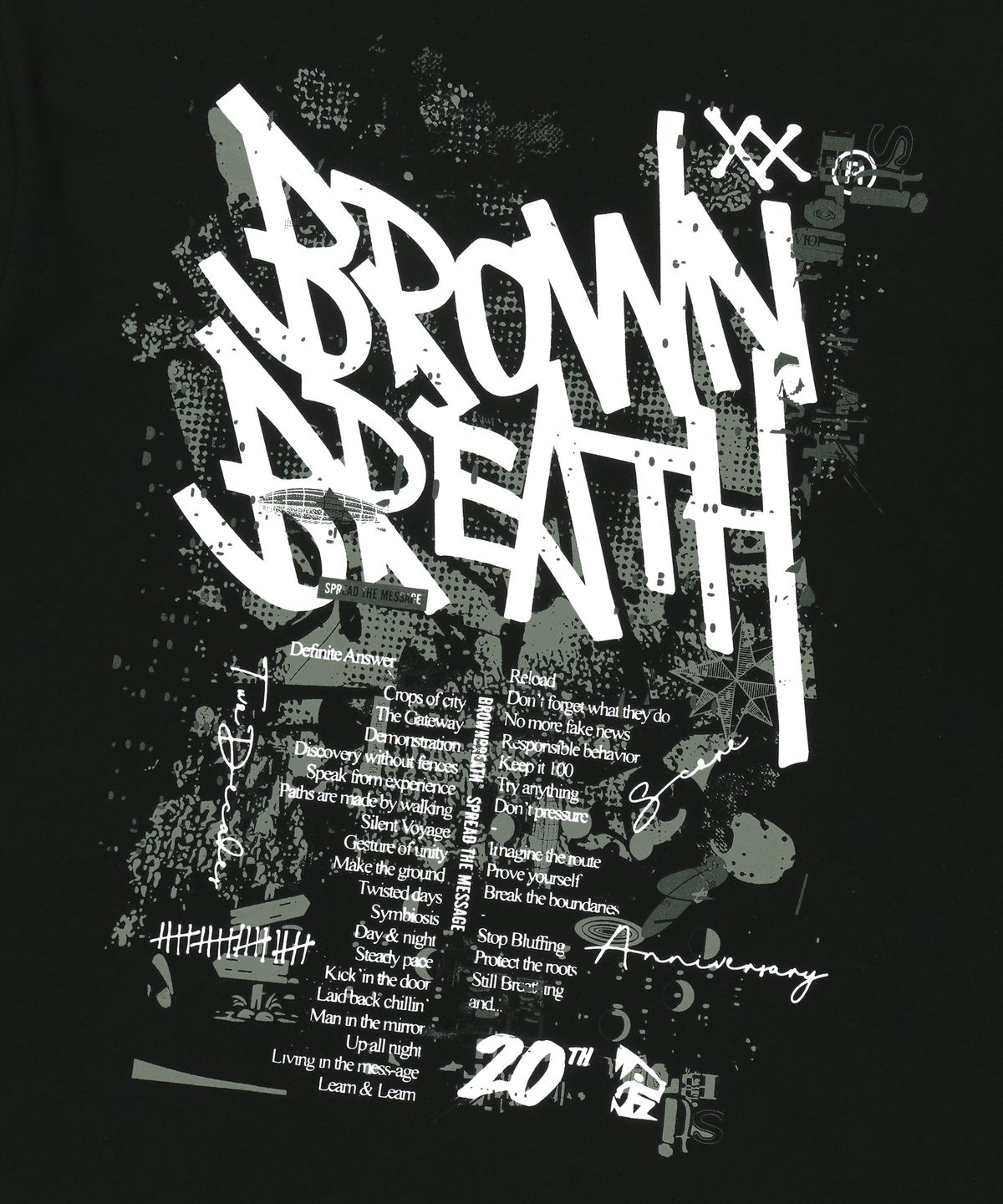 브라운브레스(BROWNBREATH) 20TH ANNIV TAG TEE - BLACK