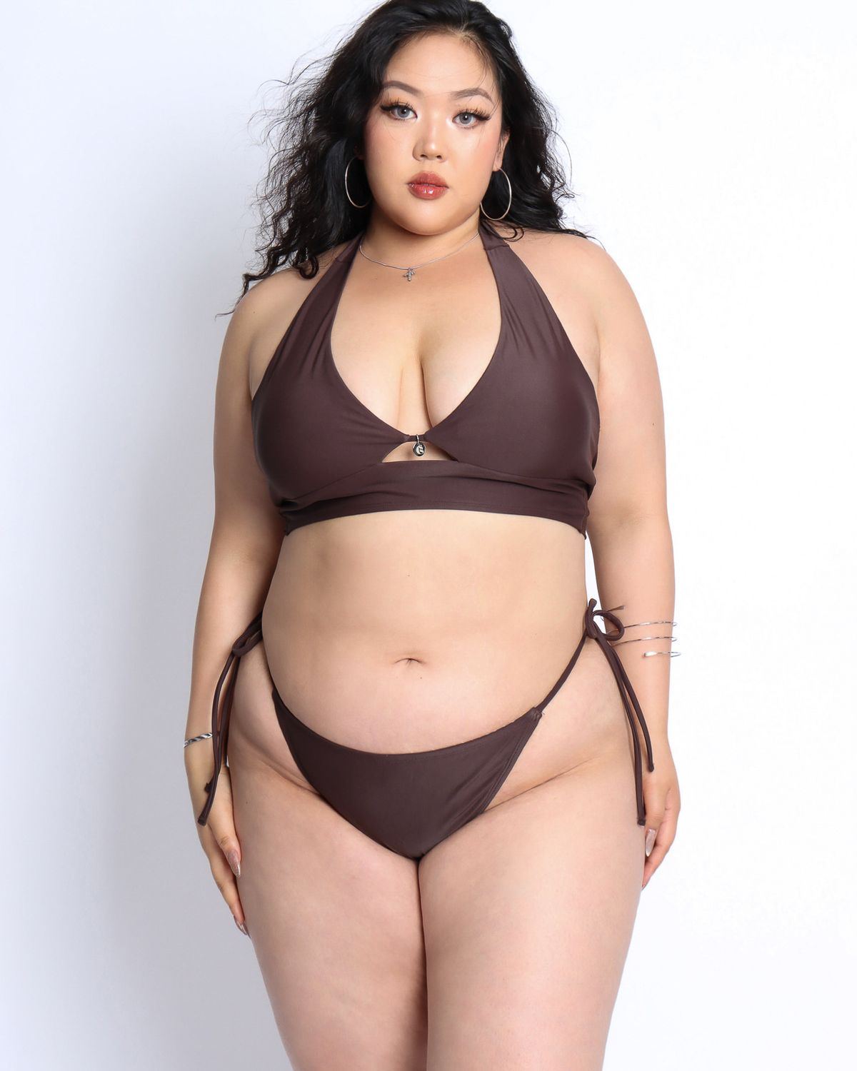 쿨시스(COOLSIS) CS KEYHOLE BIKINI BOTTOM (BROWN)
