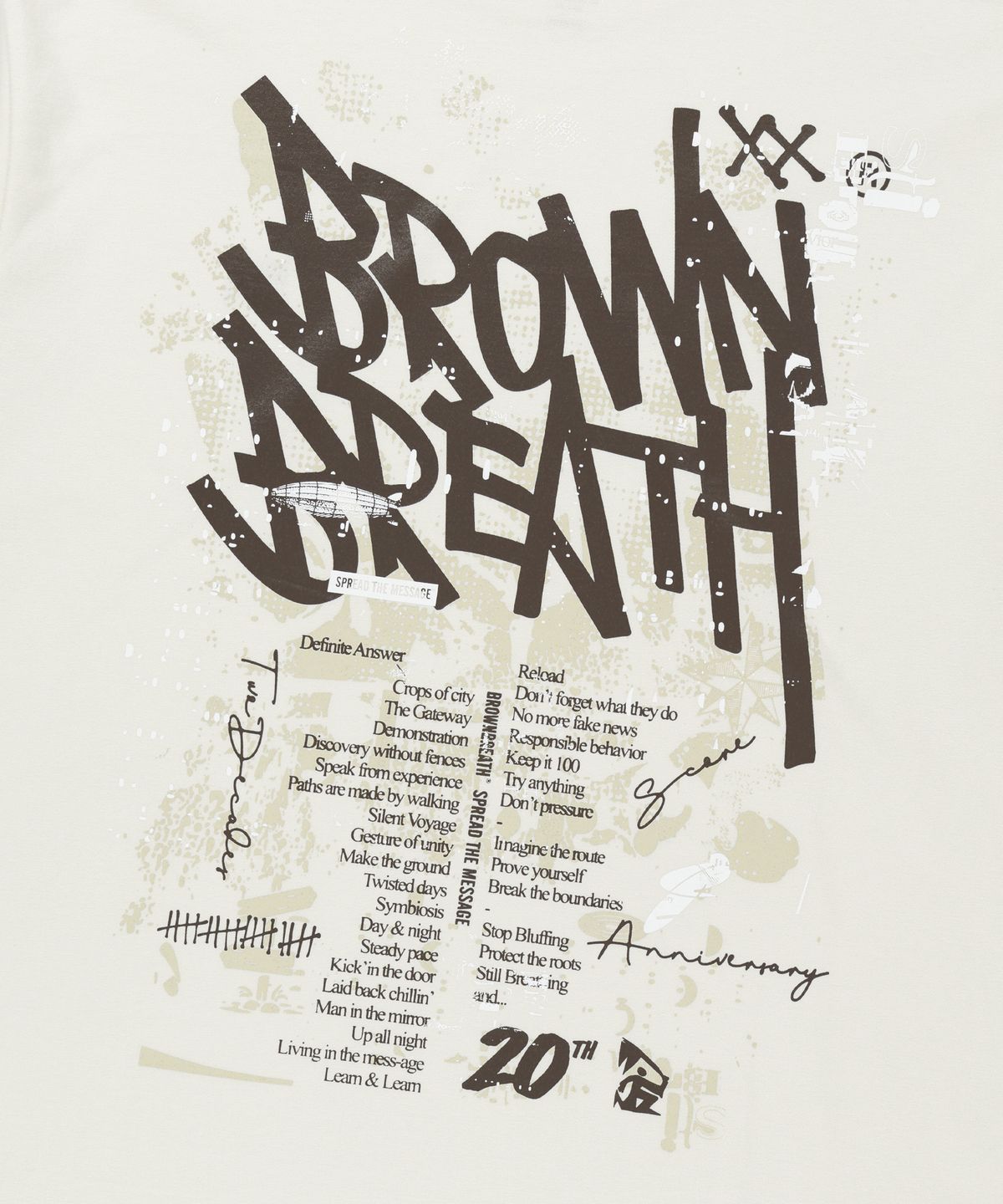 브라운브레스(BROWNBREATH) 20TH ANNIV TAG TEE - IVORY