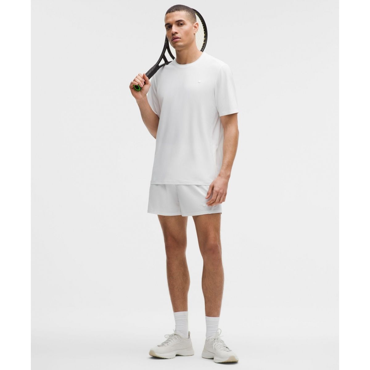 룰루레몬(LULULEMON) UV 프로텍티브 스트라이프 메쉬 테니스 셔츠  WHT
