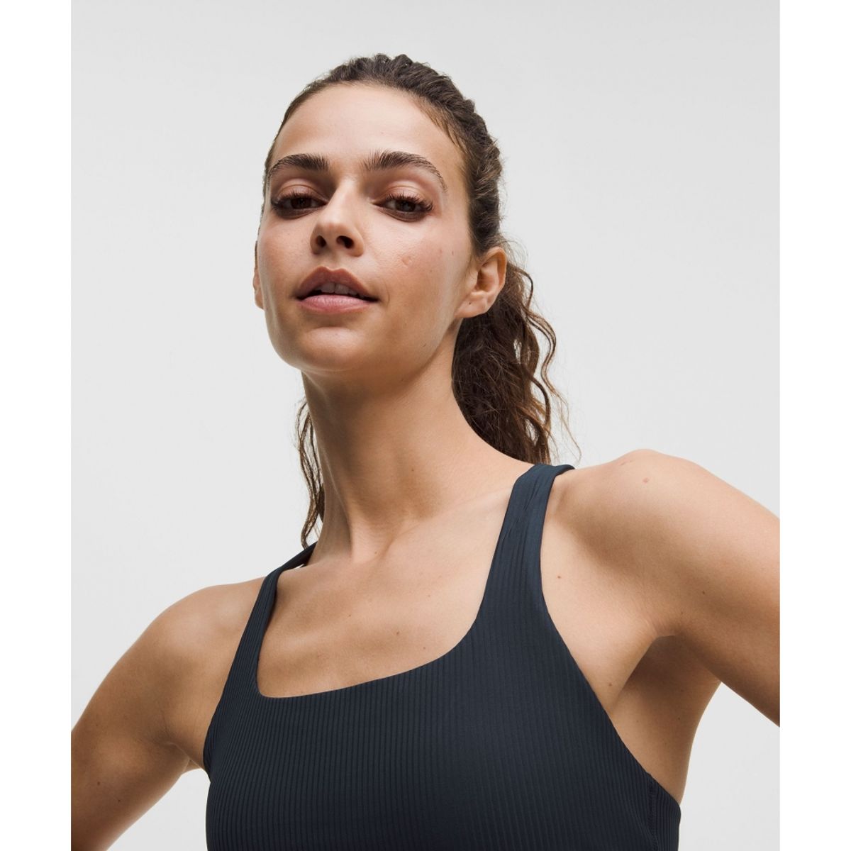 룰루레몬(LULULEMON) 올타임 히어로 리브드 스포츠 브라 *미디엄 서포트, B C컵  TRNV