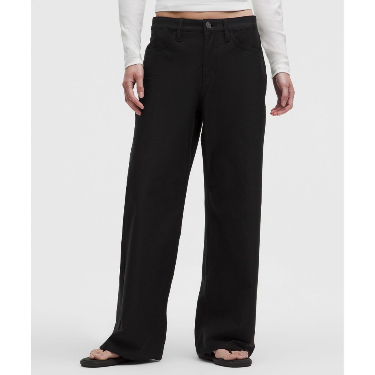 룰루레몬(LULULEMON) 이지파이브 로우라이즈 클래식 와이드 레그 팬츠 *아시아 핏  BLK