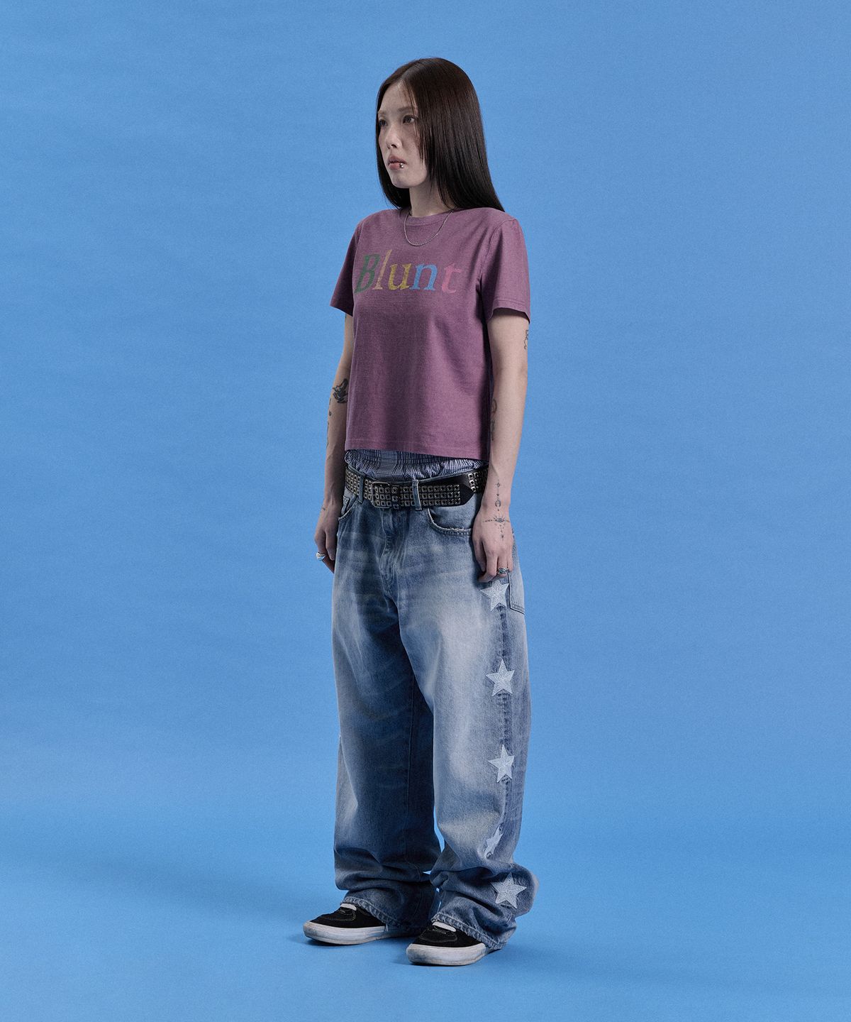 카이소(KYSO) (W) 블런트 티셔츠 더스티 퍼플