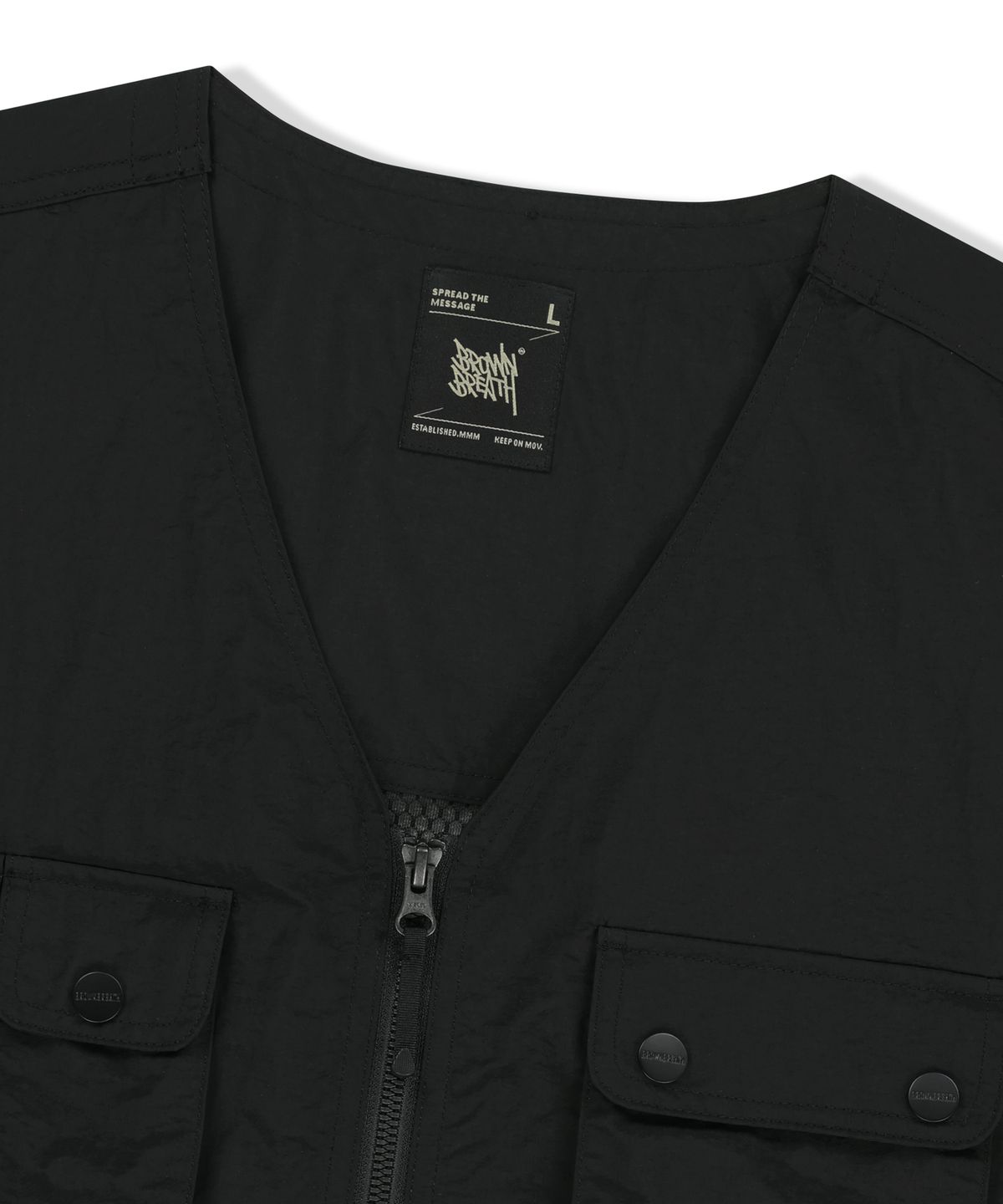 브라운브레스(BROWNBREATH) UTILITY MESH VEST - BLACK