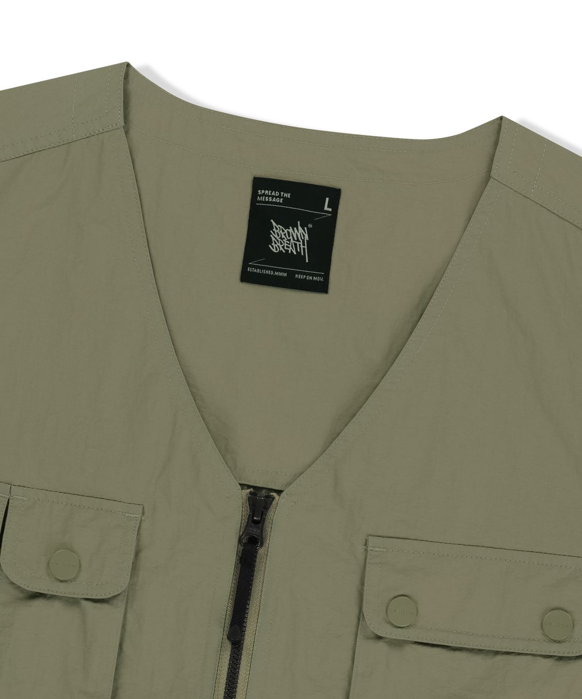 브라운브레스(BROWNBREATH) UTILITY MESH VEST - BEIGE