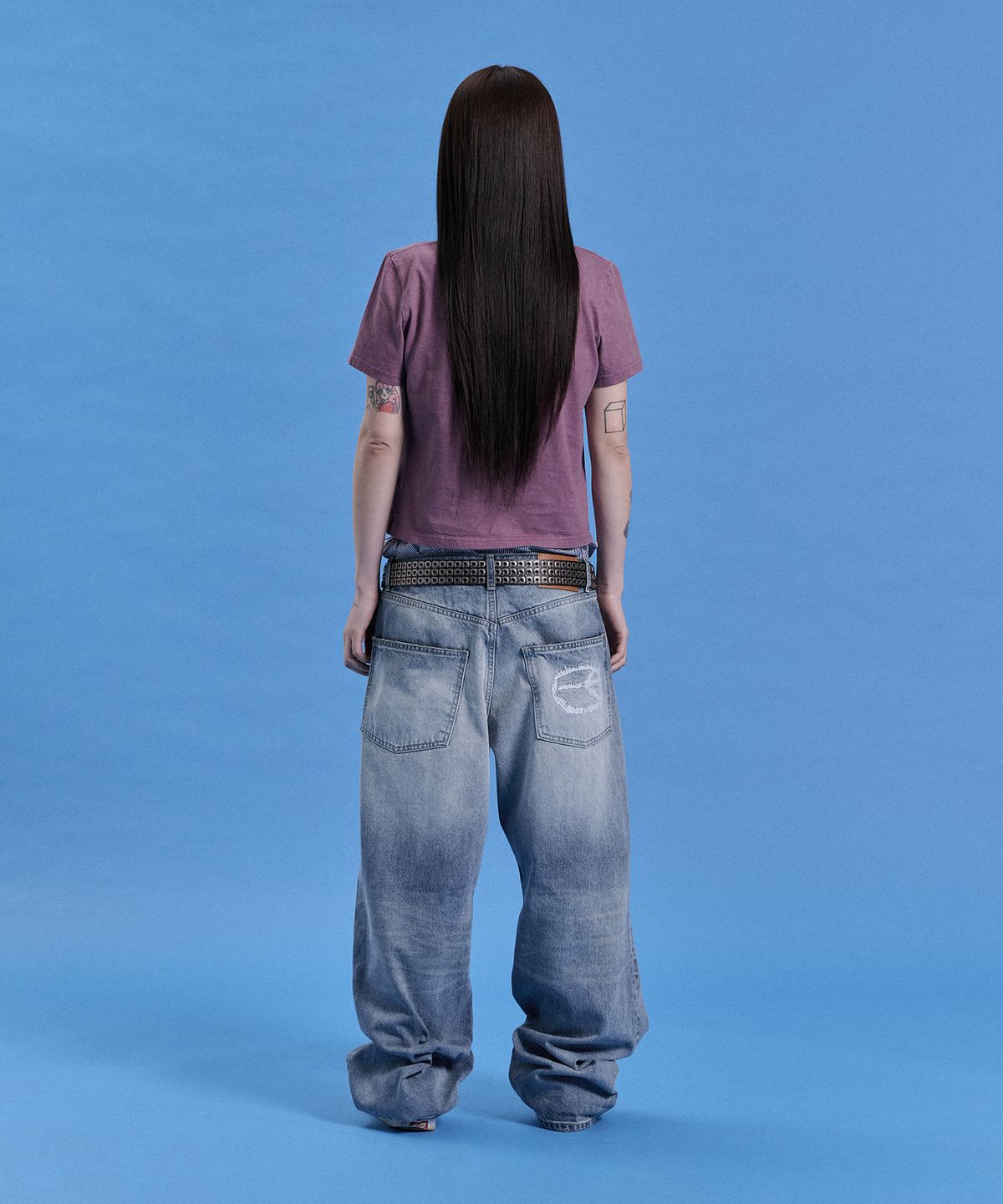 카이소(KYSO) (W) 스타 티셔츠 더스티 퍼플