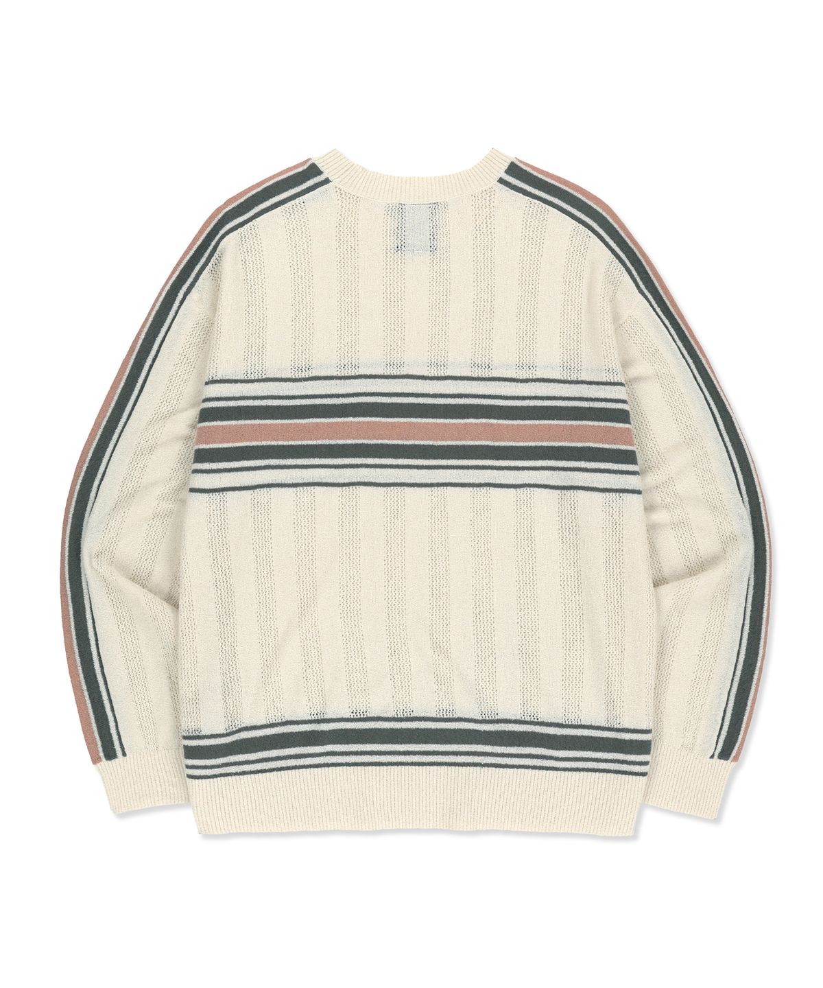 브라운브레스(BROWNBREATH) BLOCKED KNIT CREWNECK - IVORY